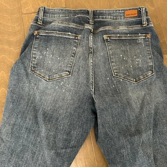 Judy Blue Women's Plus Size 14W Distressed Blue Jeans Boyfriend Fit - Picture 7 of 7